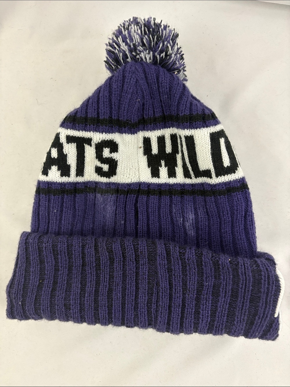 Kansas State Wildcats Pom Beanie Hat One Size Fits All KSU New Era - Picture 4 of 5